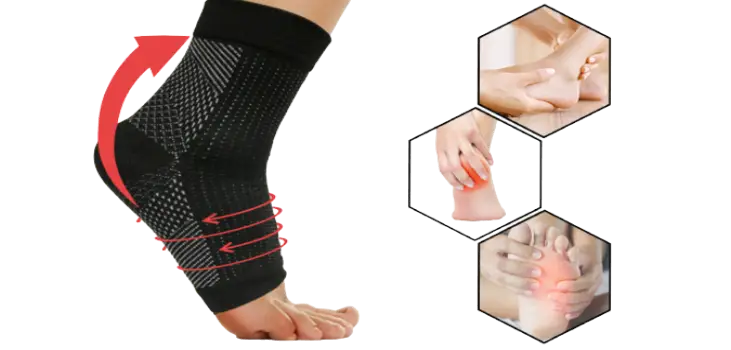 person wearing Comprex Ankle Sleeves against foot conditions